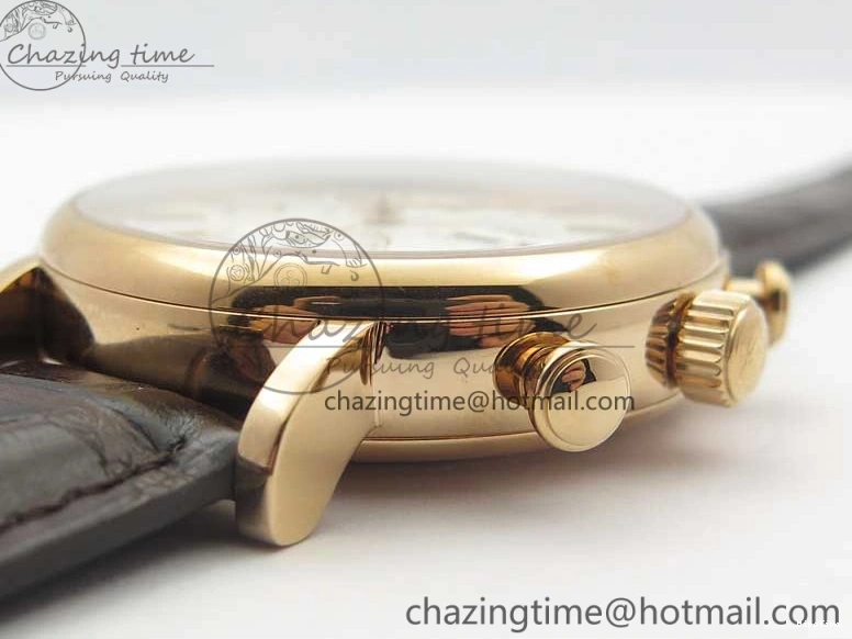 MIROTIME 0102 Efficient Portofino Chrono RG ZF 1:1 Best Edition White Dial on Brown Leather Strap A 7151